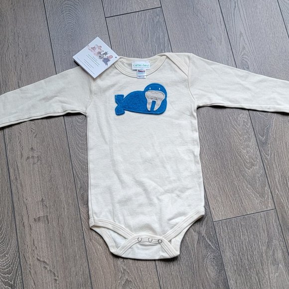 CATE & LEVI Organic Onesie - Baby - Made in Canada NEW NWT 6-12mo Walrus - Picture 5 of 6